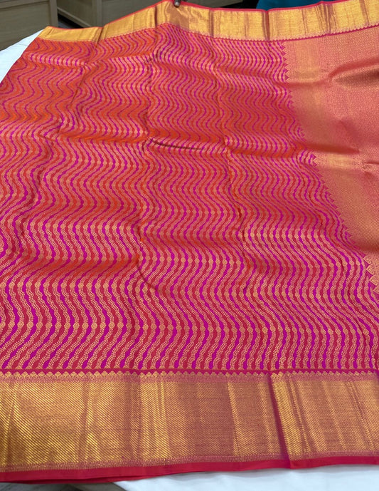Red orange dual tone jacquard