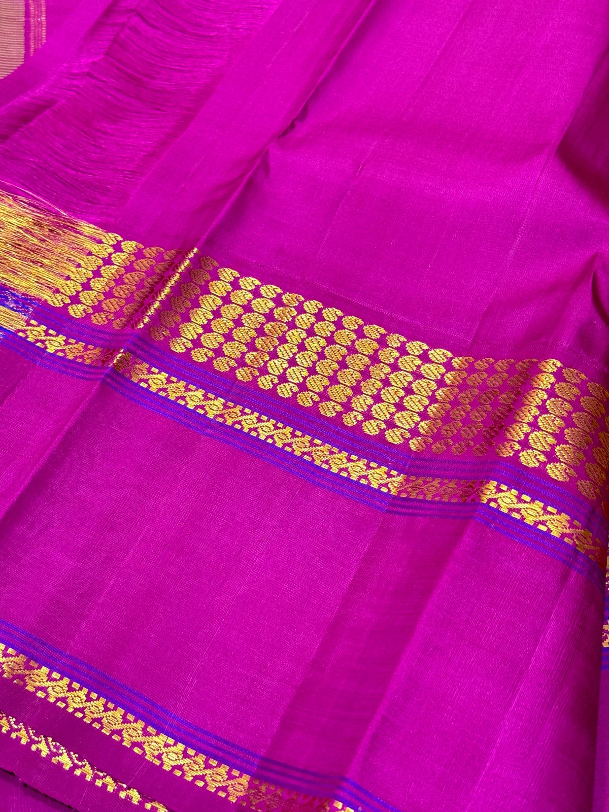 Sneha green with purple korvai