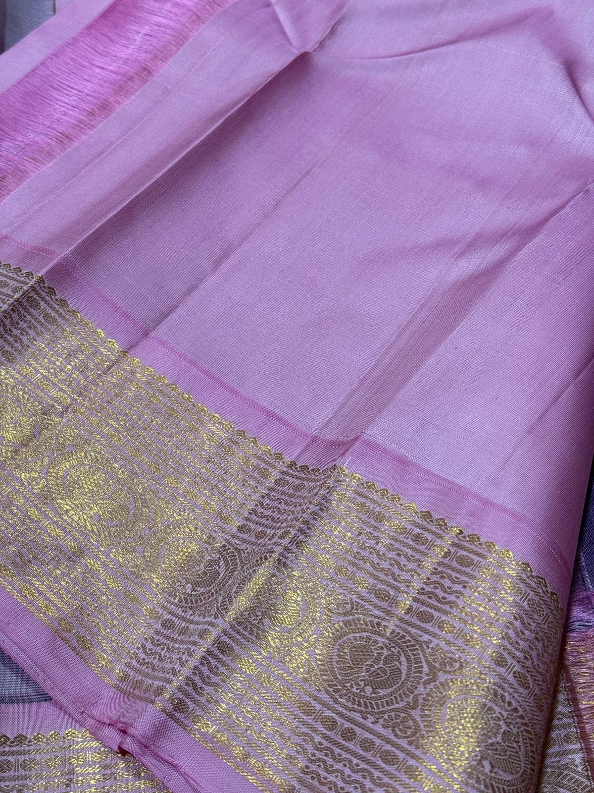 Greyish blue with pink buttas korvai
