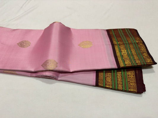 Lotus pink with burgundy varisaipet buttas korvai