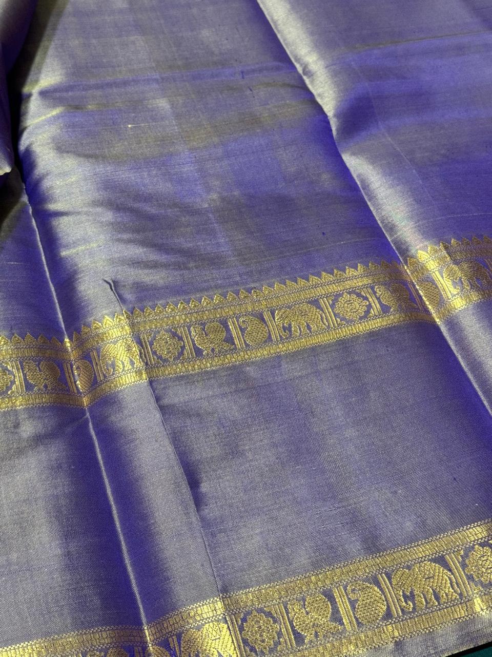 Royal blue with lavenderish blue with rettapate buttas