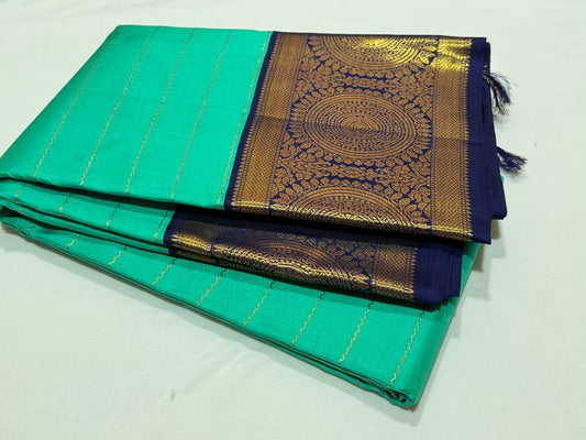 Turquoise blue green / navi blue veldhari korvai Thambalam design