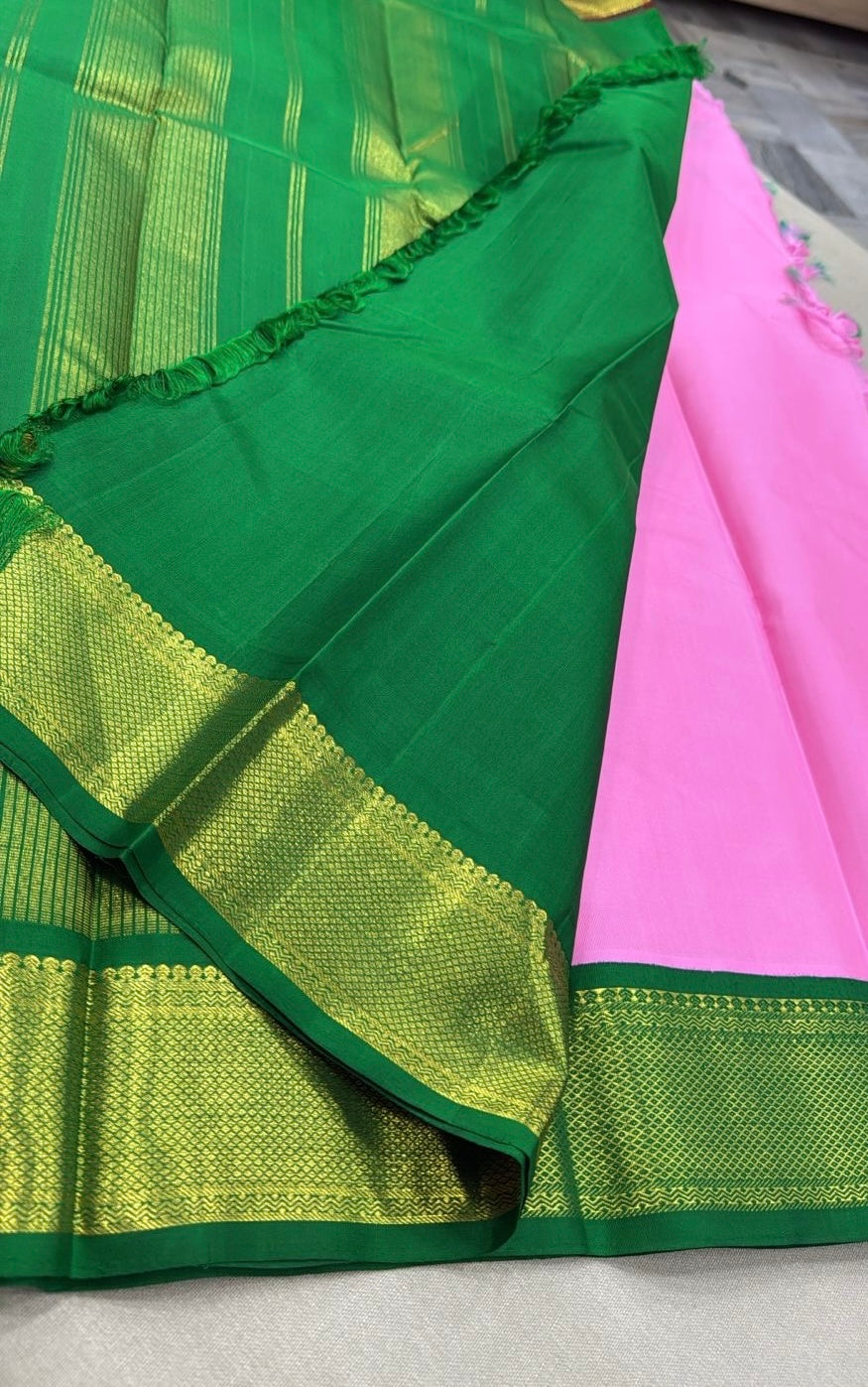Lotus pink Ganga Jamuna Korvai