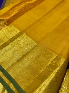 Violetish blue with golden mustard mango buttas korvai