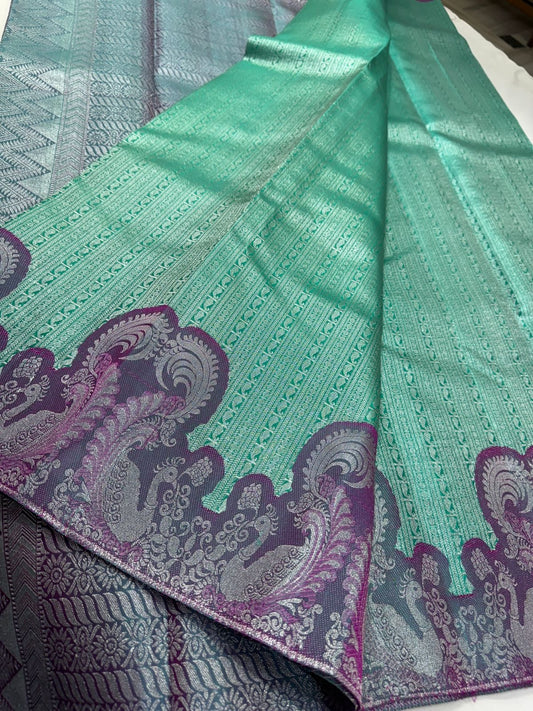 Sea green purple Jacquard