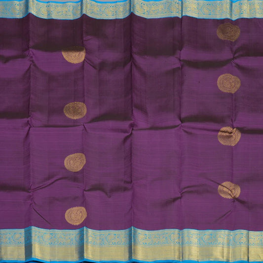 Plum purple / blue big buttas korvai