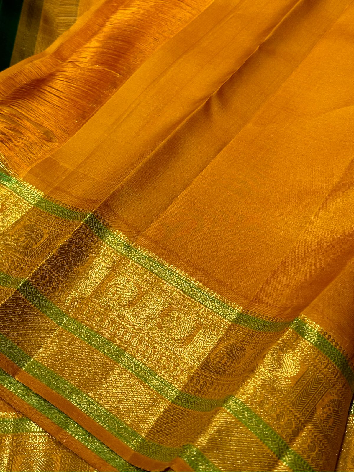 Bottle green with golden mustard