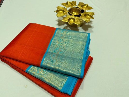 Orange / Copper sulphate blue korvai