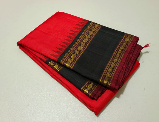Chilli red / black korvai rettapate temple