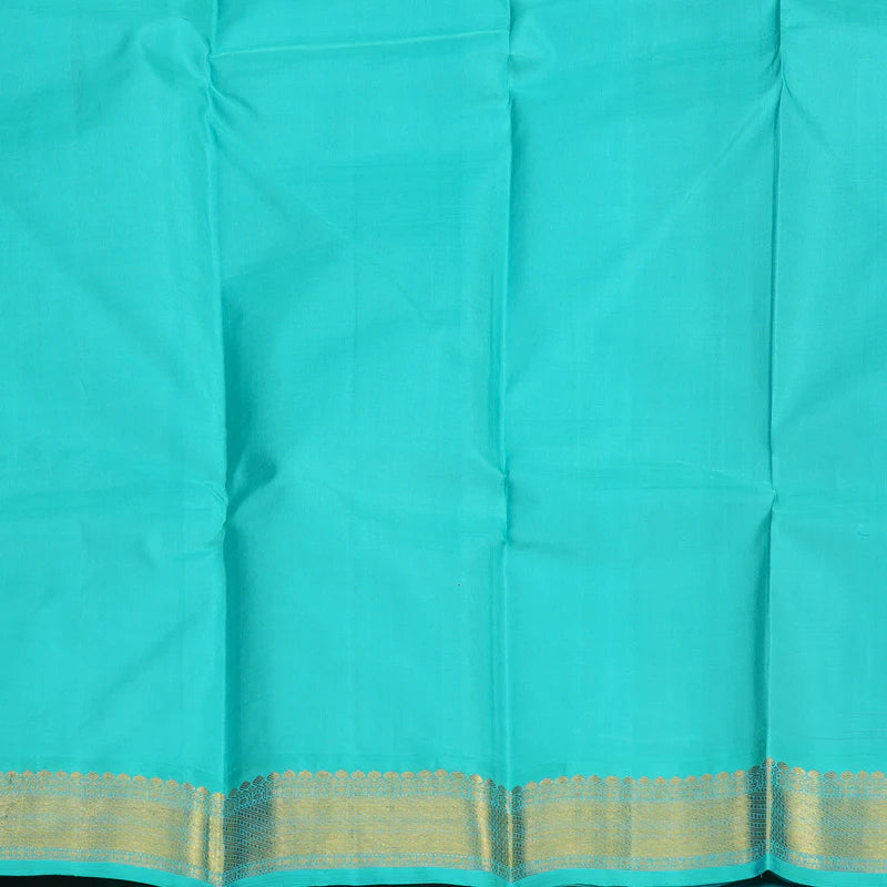 Dark brown / sea blue buttas korvai