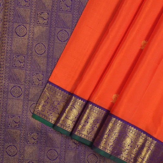 Orange / royal blue korvai buttas