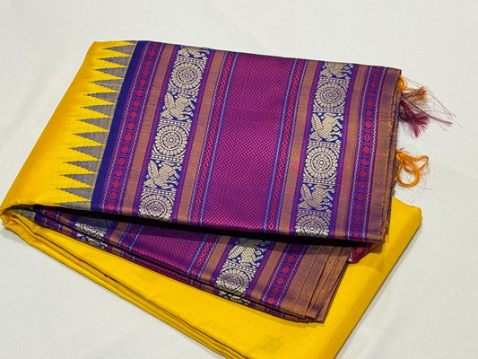 Yellow with royal blue buttas Varisaipet