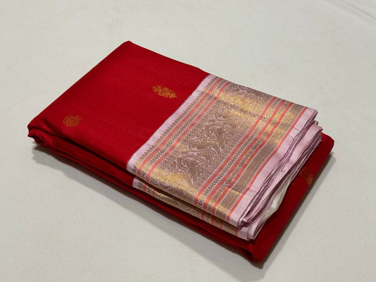 Chilli red with pink buttas korvai