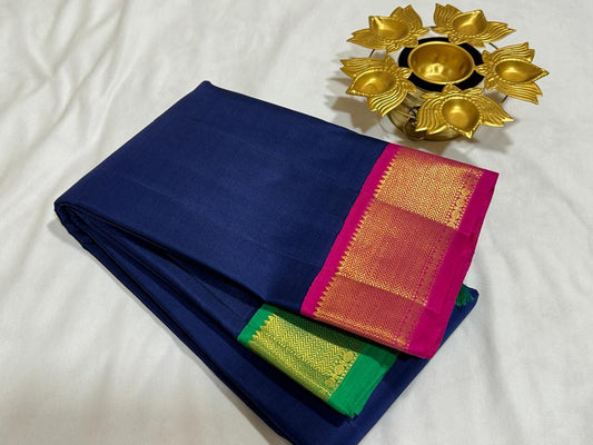 Sapphire blue Ganga / Jamuna korvai