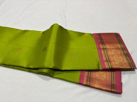 Parrot green pink korvai mayil chakram buttas