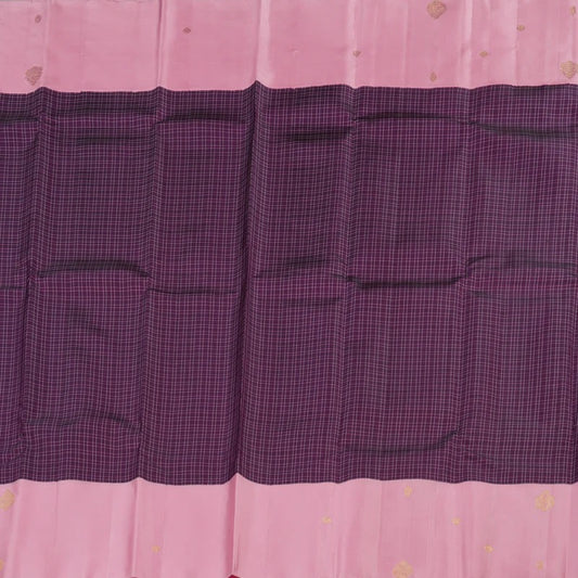 Purple muted checks with rosemilk pink