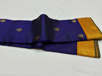 Deep blue with golden mustard