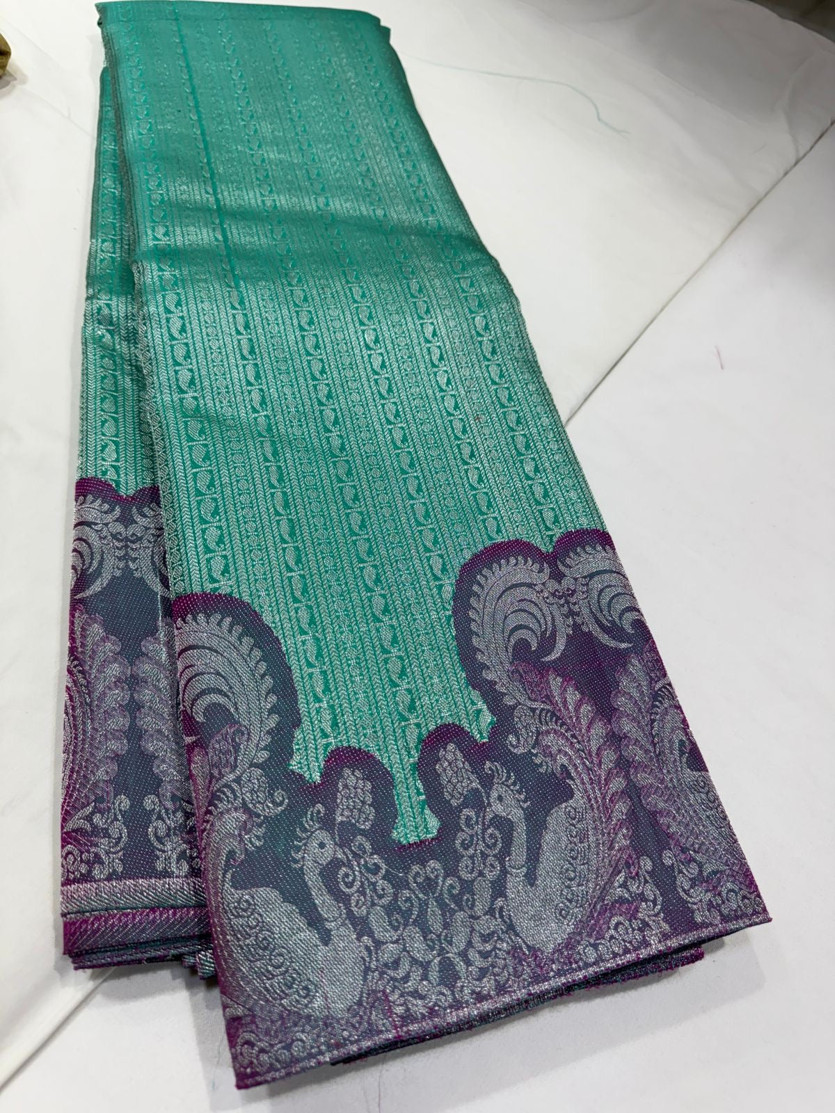 Sea green purple Jacquard