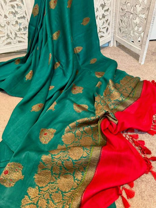Dark green benarasi