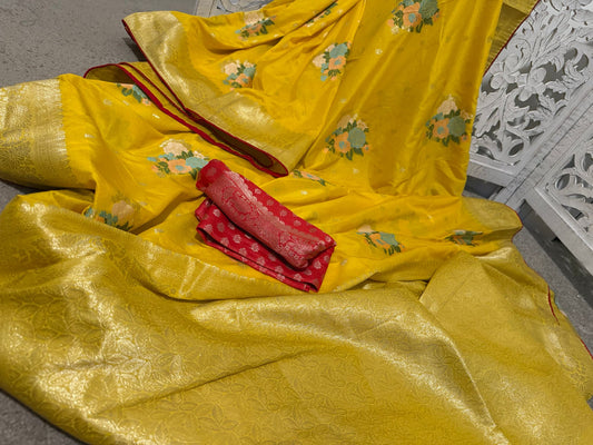 Pure Tissue benarasi - Yellow