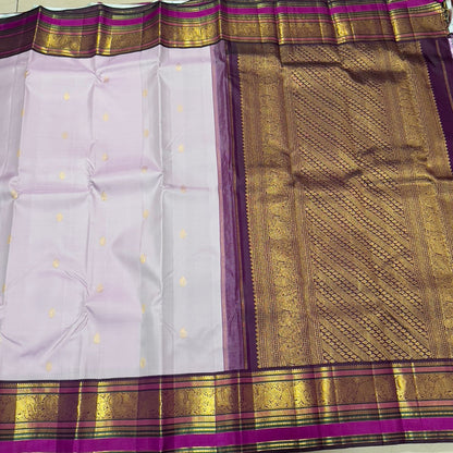 Lavender with deep purple with buttas korvai