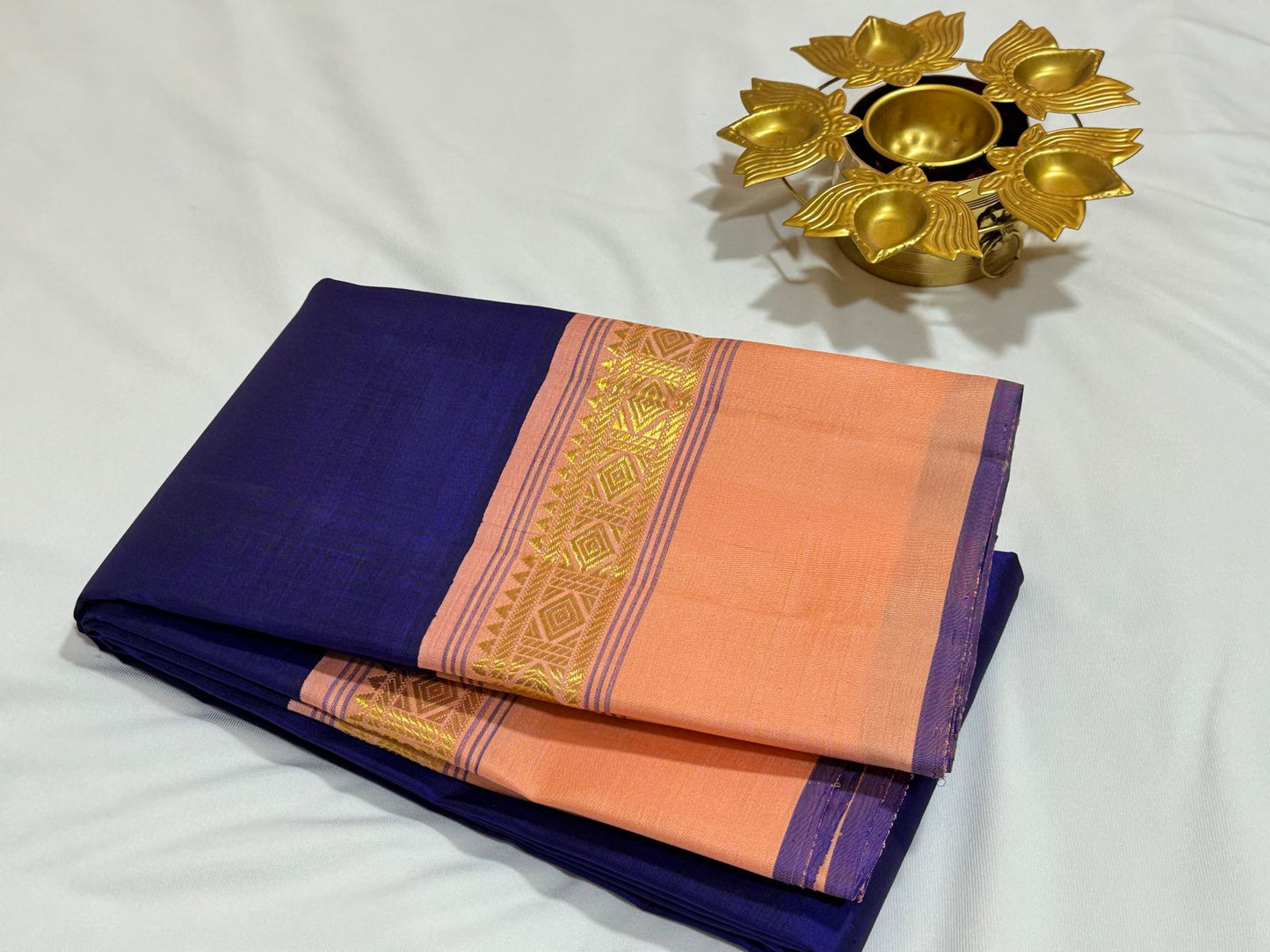 Royal blue patel rettapate korvai