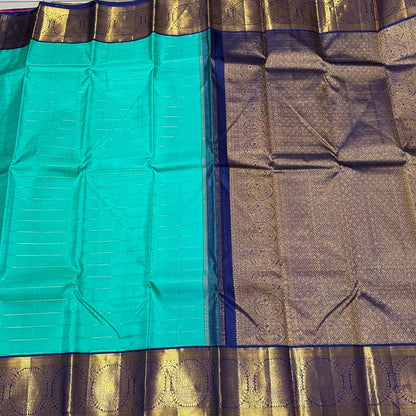 Turquoise blue green / navi blue veldhari korvai Thambalam design