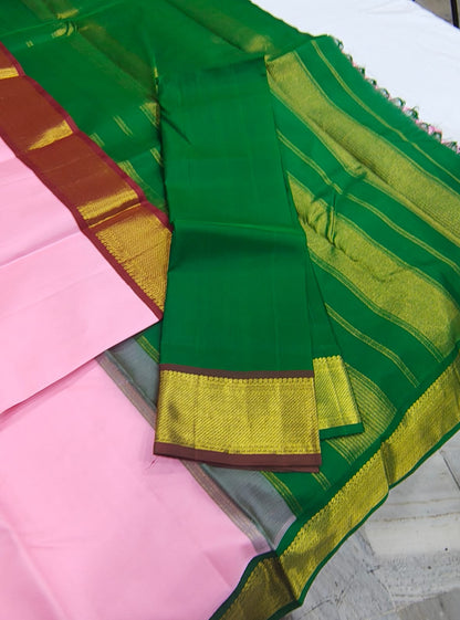 Lotus pink Ganga Jamuna Korvai