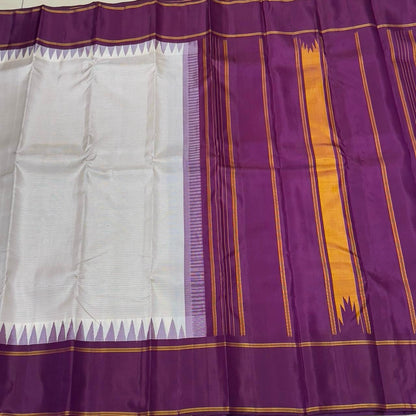 Off white with deep wine small lines temple border