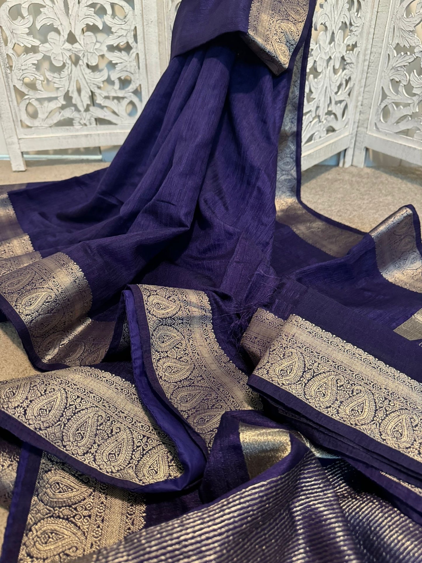 Purple soft silk Tussar