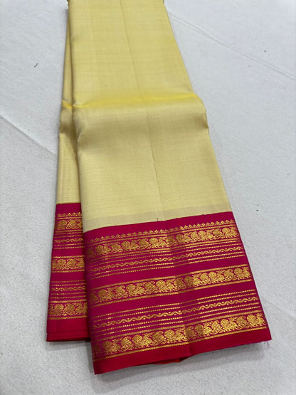 Ivory Reddish pink Varisaipet korvai