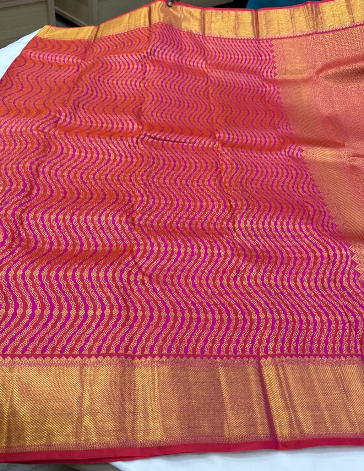 Red orange dual tone jacquard