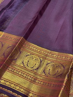 Ananda blue with purplish brown korvai Ganda Berunda buttas