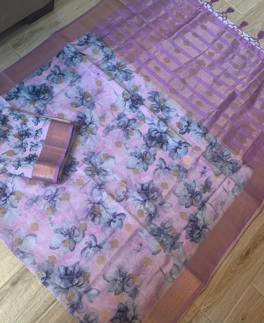 Lavender pink dual tone floral
