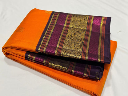 Orange / beetlenut purple varisaipet buttas korvai