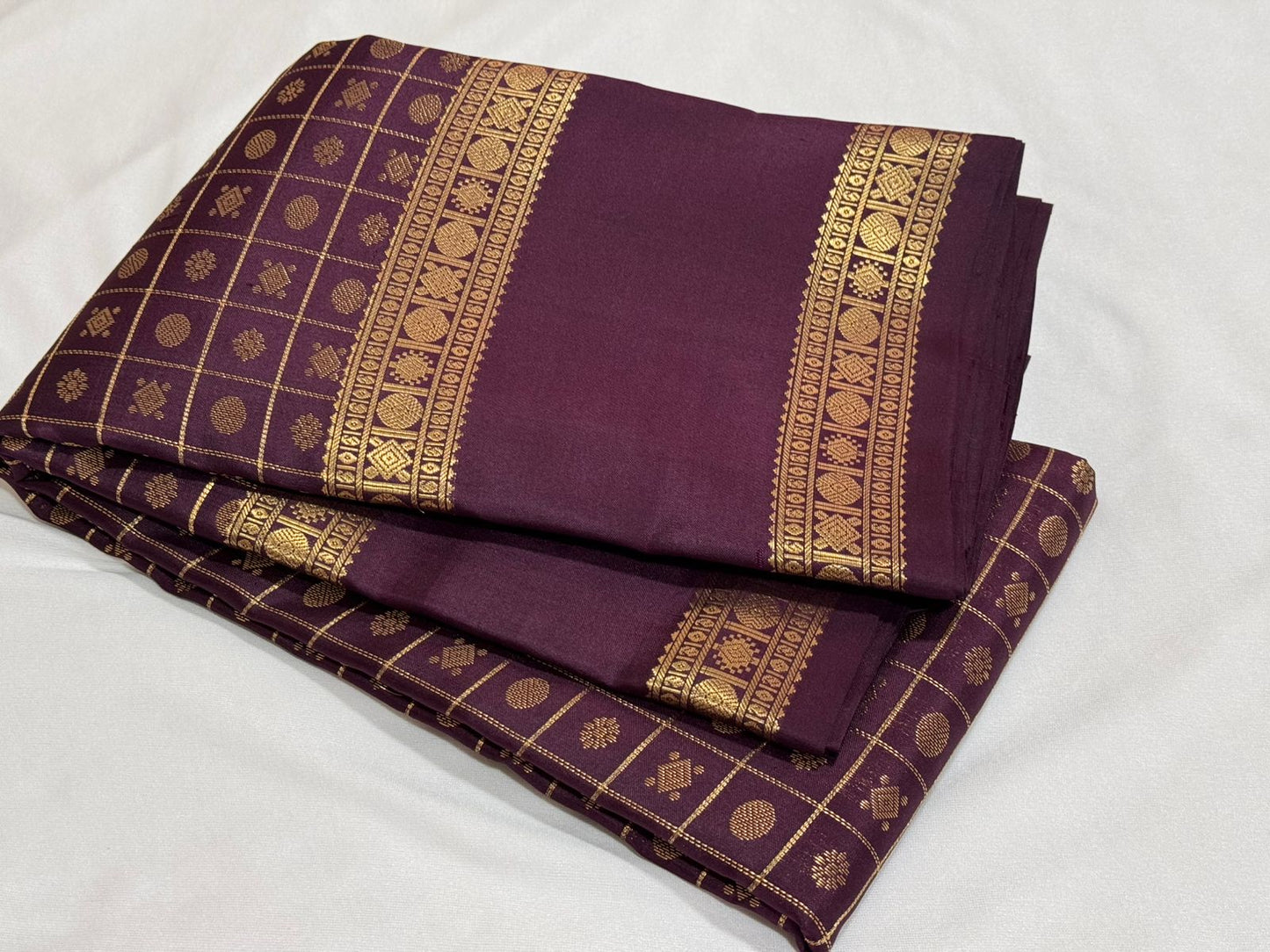 Snuff brown with gold vintage style 1000 buttas kalshetra kili motiffs