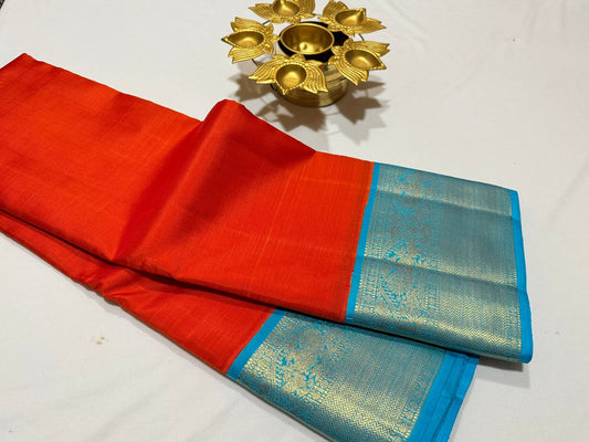 Orange / Copper sulphate blue korvai
