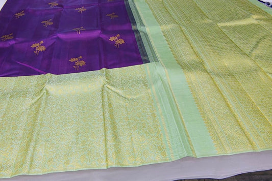 Deep purple / pista green half and half