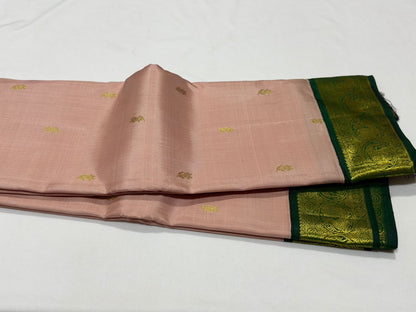 Light pink with bottle green