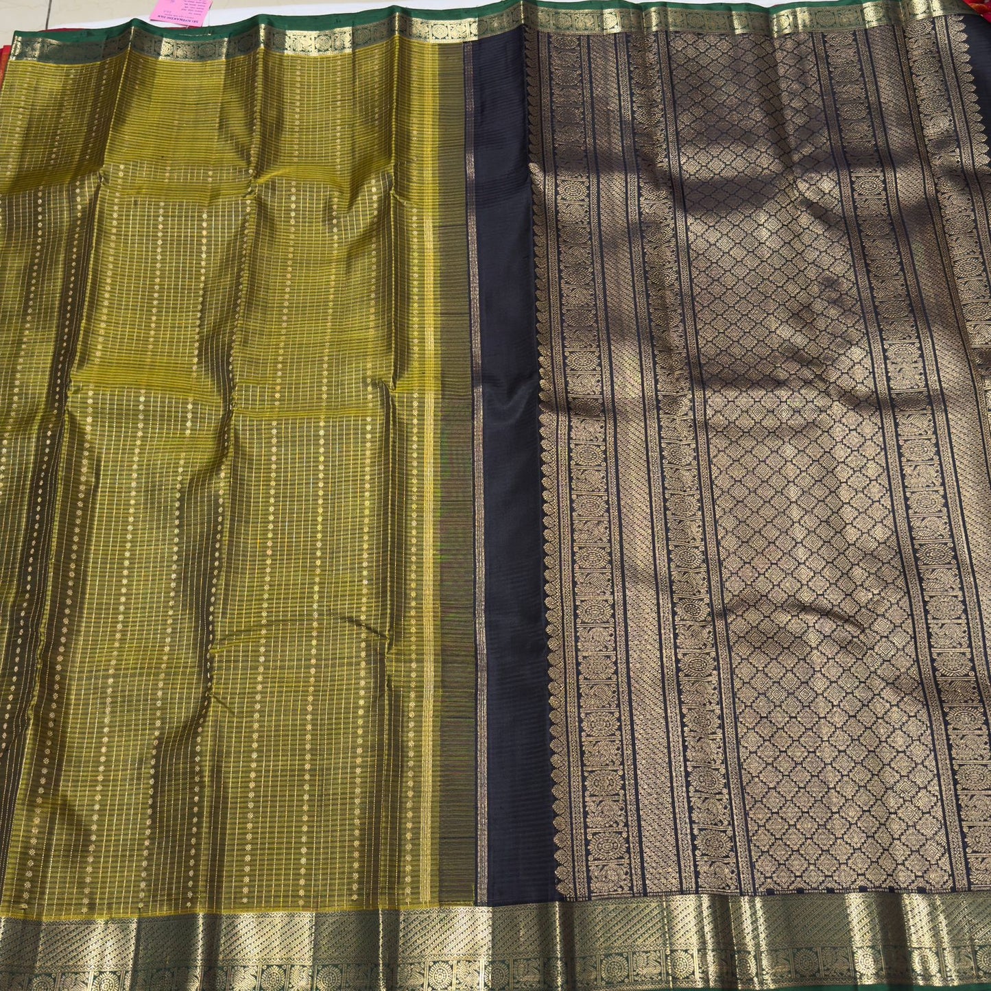 Olive green with dark green Jari Muthu Strings