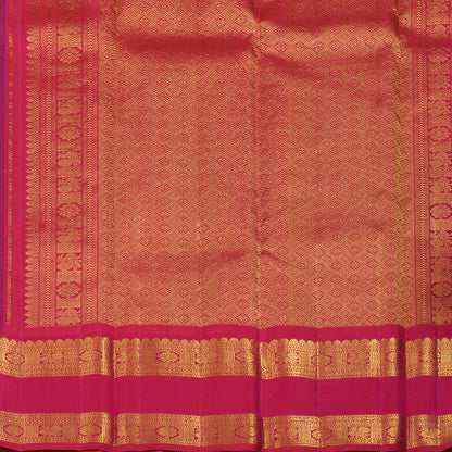 Dark blue / rani pink rettapate korvai