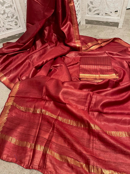 Pure Tussar Silk onion pink
