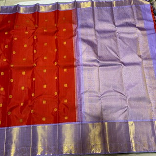 Orange red with lavendar
