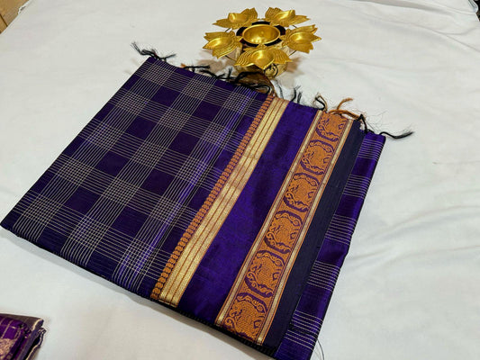 Deep violet thread checks