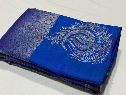 Royal blue with turquoise green jacquard
