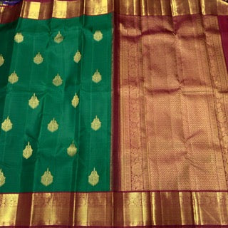 Emerald green with red