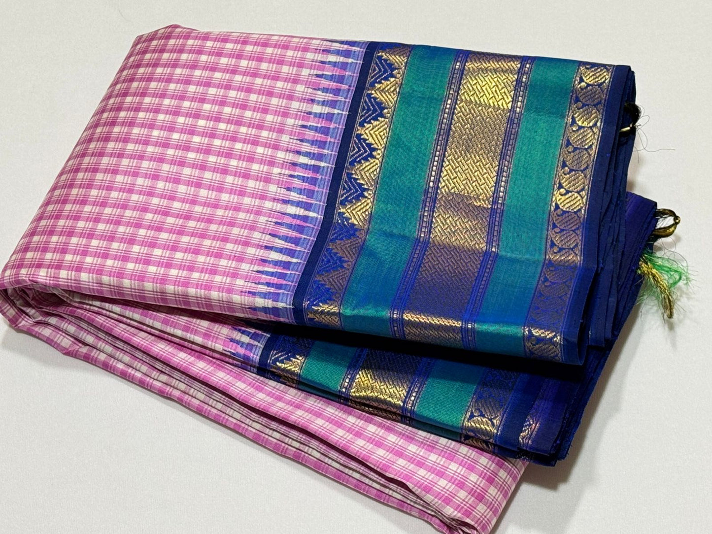 Soft Pink / Off white blue / green Podikattam korvai