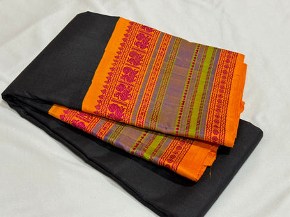 Black with mango orange/green varisaipet