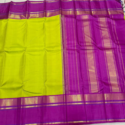 Sneha green with purple korvai