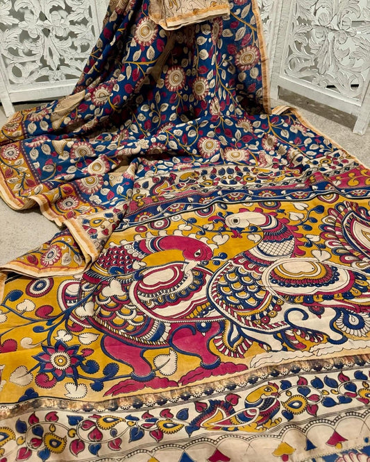 Linen Kalamkari Chanderi